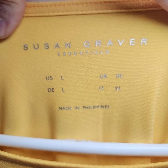 Women's Susan Graver Essentials Yellow Top Sz Large - Picture 6 of 7